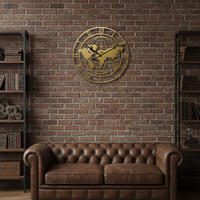 Horloge murale moderne en fer forgé, abstraite, ronde, silencieuse, avec carte du monde, en quartz, best-seller transfrontalier