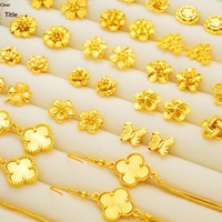 Anting-anting bunga berlapis emas grosir dari paduan tembaga untuk wanita, bertekstur matte, ringan, set bunga campuran, vintage, OEM ODM