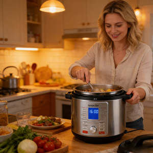 Cuisinière électrique à double couvercle en acier inoxydable, autocuiseur, friteuse à air, <span class=keywords><strong>mijoteuse</strong></span>, capacité de <span class=keywords><strong>6</strong></span> <span class=keywords><strong>litres</strong></span>, programmable, usage domestique, allemande - Product Image 4
