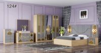 En Stock Maintenant Ensemble de 5 Meubles de Chambre Mirroir: Lit King, Table de Chevet, Commode et Armoire