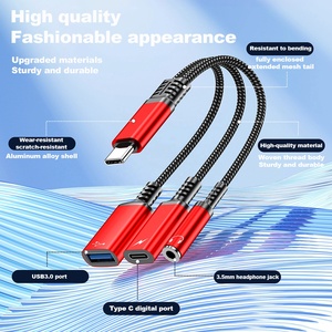 60W USB C Để USB C Nhanh Chóng Sạc <span class=keywords><strong>Dongle</strong></span> 3 Trong 1 Loại C Để USB 3.5Mm Âm Thanh Jack Adapter Đối Với iPhone 16 15 Samsung Galaxy S24 S23 - Product Image 4
