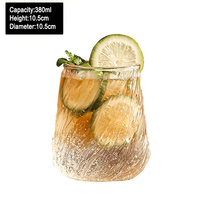 Personnalisé Chic Twist Rond Clair Glace Café Jus Thé Matcha Tasse D'eau De Luxe 380ml 400ml Tequila Cocktail Whisky Gin Verre À Vin