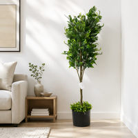 Künstlicher Ficus-Baum mit Echt-Aussehenden Blättern Topfpflanze Hochwertige Kunstpflanzen für Hochzeiten und Veranstaltungsdekoration