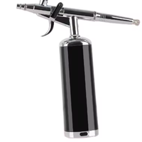 Kit aérographe rechargeable à double action avec piston en cuivre à connexion rapide, mini compresseur facile à installer pour la décoration des ongles et des gâteaux