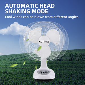 Ventilador Solar GDTIMES con Panel de 12 Pulgadas, Recargable CA/CC, Dos Velocidades, Ventilador de Mesa con Puerto USB y Burbujas - Product Image 5