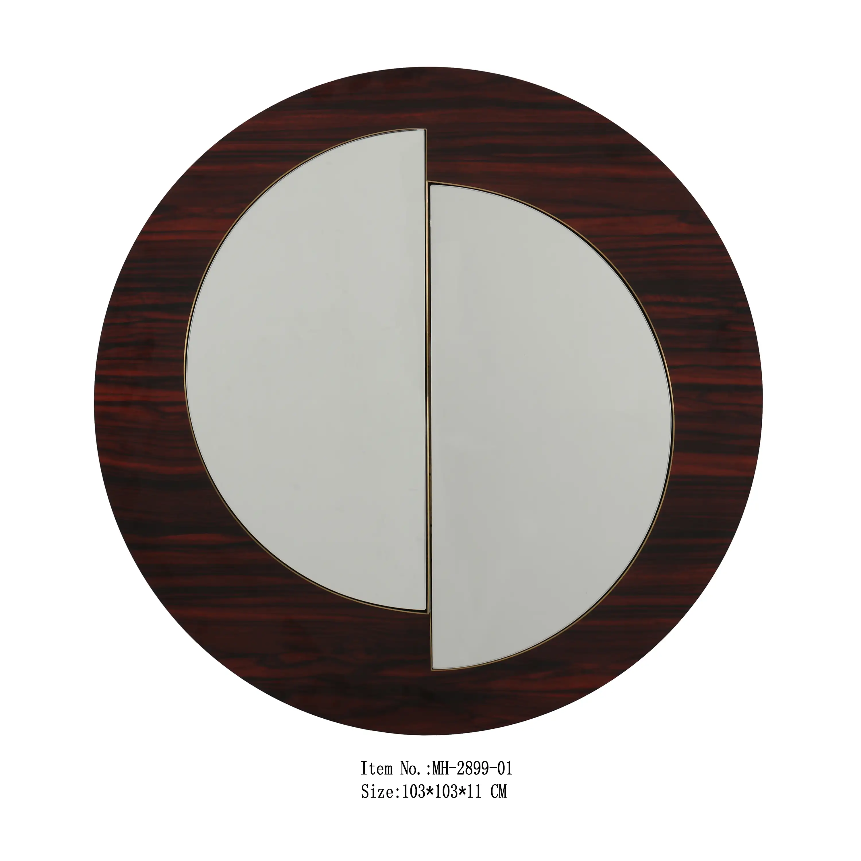 Резная круглая зеркальная рамка ручной работы из орехового дерева цвета
