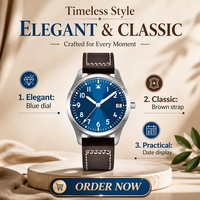 Montre de Plongée Homme de Luxe en Acier Inoxydable 316L avec Verre Saphir, Étanche 20m, Lumineuse, Analogique, Automatique, Bracelet en Cuir, Réserve de Marche