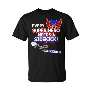 Every <b>Superhero</b> Needs A Sidekick <b>T</b>-<b>Shirt</b> Black Super Brother Design - Product Image 2
