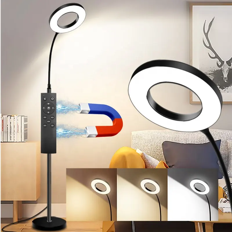 CE RoHS FCC Approved LED Floor Reading Standing Lamp 12W with Flexible Neck Modern Standing Lamp for Bedroom Living Room Sofa