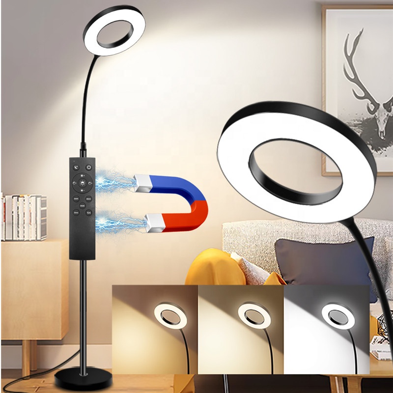 CE RoHS FCC Approved LED Floor Reading Standing Lamp 12W with Flexible Neck Modern Standing Lamp for Bedroom Living Room Sofa