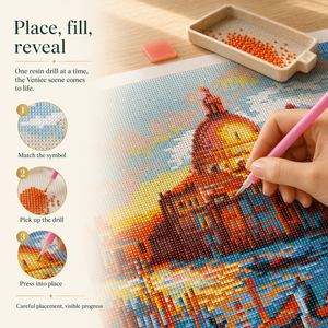 Kit Pittura Diamante Scenari di <span class=keywords><strong>Venezia</strong></span> + Arte Romantica Cittadina Italiana + Diamanti Scintillanti Speciali + Fai da Te Artigianale Ecologico - Product Image 2