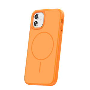 Nuova Custodia Protettiva Antiscivolo Opaca per Fotocamera, in TPU e PC, con Ricarica Wireless e Bumper Magnetico per <span class=keywords><strong>iPhone</strong></span> <span class=keywords><strong>11</strong></span>, Colore <span class=keywords><strong>Arancione</strong></span> - Product Image 3