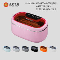 Mesin pembersih ultrasonik elektronik ringkas Mini rumah tangga untuk penahan gigi Pod perhiasan kacamata dan kuas rias