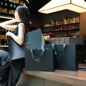 Оптовая продажа, роскошные ювелирные изделия с логотипом на заказ, бумажные сумки для покупок, подарочные пакеты с веревочными ручками, печать золотой фольги, розничная упаковка - Product Image 4