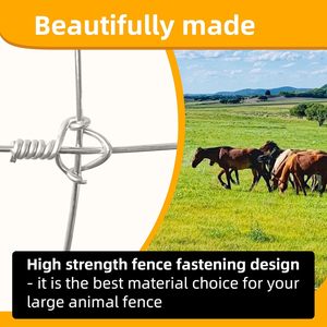 Red Antivuelco Galvanizada con Anillas de Hierro para Ganado, Ovejas y Ciervos, Valla para Ranchos y Pastizales - Product Image 3