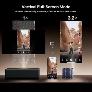 Aurzen máy chiếu kích thước bỏ túi mini DLP di động gấp ba lần màu xanh có khóa kéo máy chiếu Pin tích hợp sạc nhanh Type-C - Product Image 6
