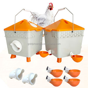 Yyc DIY tahan hujan halaman belakang unggas feeder port gelas minum otomatis pengumpan ayam dan peminum dengan ember - Product Image 1