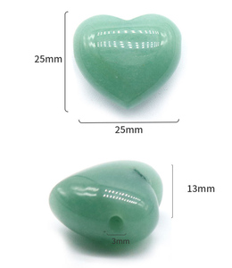 25mm Natürlicher Kristall Edelstein Pfirsichherz-Stein Liebe Großlochperlen für Schmuckherstellung DIY Halsketten-Zubehör - Product Image 5
