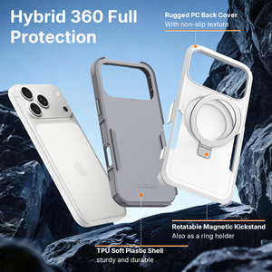 Funda Multifuncional Blanca Antideslizante y Resistente a Impactos con Soporte y Carga Inalámbrica Magnética para iPhone 17 Pro <span class=keywords><strong>Max</strong></span> - Product Image 2