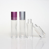 Bouteille en verre de parfum d'huile essentielle de forme plate de 5ml 6ml 10ml avec le chapeau en métal pour la surface sérigraphiée par diffuseur Roll-On