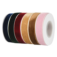 Rubans gaufrés en velours flocqué simple face multicolore Hanfan, accessoires pour cheveux, en polyester/nylon, largeur 1 cm