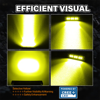 Barre lumineuse de conduite à faisceau hyper spot lumineux de 8 pouces pour SUV, camion, remorque, pare-chocs, montage encastré, couleur jaune ambre
