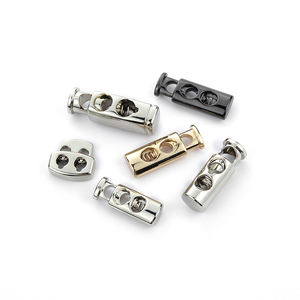 धातु बेलनाकार एकल और डबल छेद वसंत सुअर नाक कॉर्ड लॉक स्वेटर टोपी मिश्र धातु रस्सी समायोजन लोचदार गैर-पर्ची कॉर्ड अंत - Product Image 3