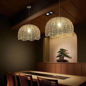 아메리칸 컨트리 스타일 레트로 조명 대나무 램프 레스토랑 호텔 바 클럽 장식 등나무 펜던트 램프