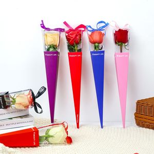 Papel de Cartón Blanco con Lámina Dorada al por Mayor, Forro de Esponja, Transparente, Impermeable, para Envolver Regalos Florales, Rosa Individual - Product Image 3