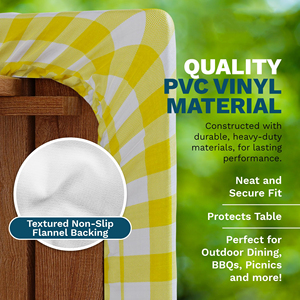 Gấp bảng nhựa không thấm nước Khăn trải bàn Vinyl flannel đàn hồi Dã Ngoại bảng bìa với băng ghế dự bị bao gồm cho hình chữ nhật bảng - Product Image 4