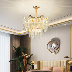 Lustre moderne en cristal à LED, lampe de plafond ronde multi-têtes pour salon, chambre, hôtel, salle de mariage - Product Image 1
