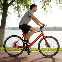 Vélo de ville hybride 700C, cadre en alliage d'aluminium, 10 vitesses, frein à disque, suspension confortable, vélo électrique pour adultes, moteur central, longue autonomie