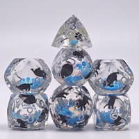 Lot de dés en résine à noyau liquide et sable mouvant, taillés en diamant de 18 mm, pour jeux de rôle de table DND