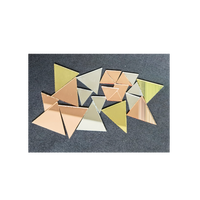 Tuiles de mosaïque en verre autocollantes carrées de 4 mm d'épaisseur, couleur or rose, autocollants pour miroir, pour décoration artisanale DIY, boule disco, fête
