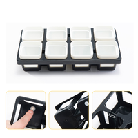 Plateau en plastique à 8 alvéoles, support pour pot de fleurs, boîte de pépinière transparente, plateau de germination pour plantes avec couvercle de base à dôme d'humidité