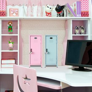 Secure Your Kids Doll Clothes Metal Kids Locker <b>Box</b> Storage Mini Cabinet <b>with</b> Padlock - Product Image 2