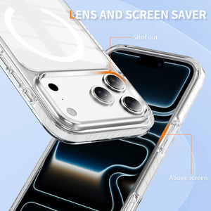 Funda Deportiva para Teléfono Azlefo, Nuevo Diseño para 17 Pro Max, Magnética, Antigolpes, Antiamarillamiento, Transparente, Acrílico+TPU - Product Image 5