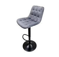 Tabouret de bar pivotant, hauteur réglable, revêtement en velours, capitonné en losanges, base en métal, chaises de bar commerciales