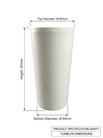 Gobelet en fibre de bambou écologique de 20 oz, gobelet à café réutilisable, gobelets de fête durables, grande tasse de voyage sans couvercle, vaisselle durable