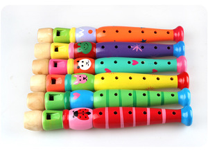 <span class=keywords><strong>Flauta</strong></span> de dibujos animados de madera, grabadora para niños, 6 agujeros, juego de Piccolo, instrumentos musicales, juguetes educativos, <span class=keywords><strong>flauta</strong></span>, mezcla de colores pintados - Product Image 2