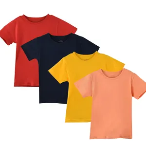 ベビー服幼児キッズ服ガールボーイサマーOネック無地Tシャツ