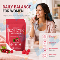 Gummies Probiotiques pour Femmes Saveur Canneberge 5 Milliards d'UFC Soutien Quotidien à la Digestion et au Bien-être Féminin Marque Privée OEM