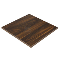 Plateau de table carré en mélamine imitation bois de noyer foncé, facile à nettoyer, pour restaurants extérieurs, cafés et bistrots