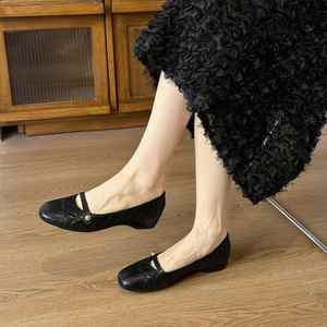 Nuevos Zapatos Mary Jane para Mujer, Estilo Tacón Grueso, Dos Tonos, Punta Cuadrada, con Tiras, Plataformas Elevadas, Tallas Grandes - Product Image 4