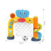 Panier de basket en plastique pour enfants, motif éléphant de dessin animé, avec musique, minuteur et lumières, jouet pour bébé, but de football à tirer sur cible