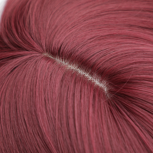 Faux postiche avec <span class=keywords><strong>frange</strong></span> rouge, Extension de <span class=keywords><strong>cheveux</strong></span> synthétiques une pièce naturelle pour femmes résistant à la chaleur - Product Image 3