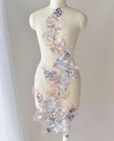 Appliques en dentelle colorées pour robes, accessoires de mode, appliques florales 3D à coudre sur tissus vestimentaires, patchs d'appliqué de style chinois
