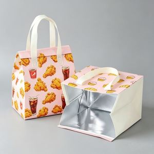 Portable <b>Cake</b> Sushi Picnic Delivery Thermal Cooler <b>Carrier</b> Totes Waterproof Non-woven Fast Food Packaging Takeaway Insulated Bag - Product Image 4