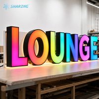 Enseigne géante LED 3D à éclairage frontal, changeante de couleur RVB, pour centre commercial, place publique, événement