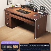 Bureau d'ordinateur portable et durable pour la maison, avec tiroir verrouillable, pour l'écriture et l'étude, multifonctionnel pour chambre à coucher